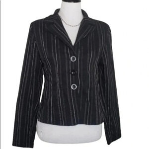 Wang‎ Chu M black/white pinstripe 3 button blazer